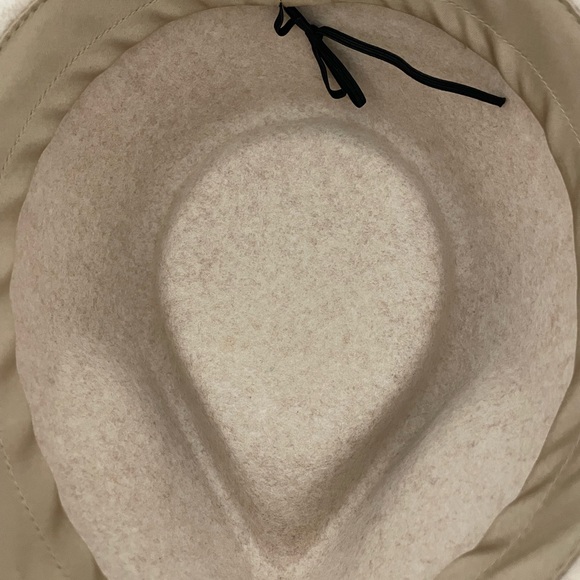 New ADORA wool felt cream/tan wide brim fedora rancher womens hat adjustable main image 8